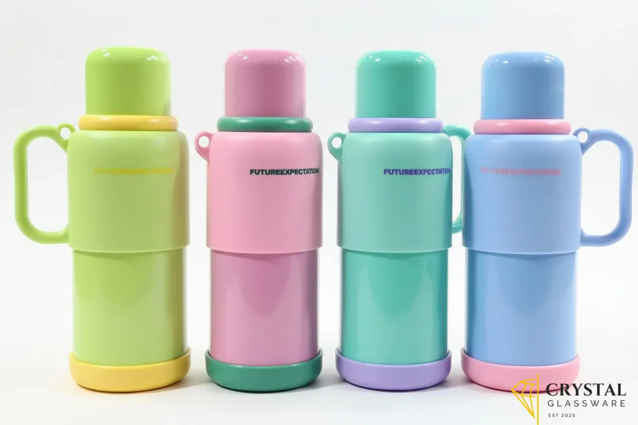 Generic 316 Stainless Steel insulated vacuum flask water bottles with a handle and cup lid — Crystal Glassware Pakistan